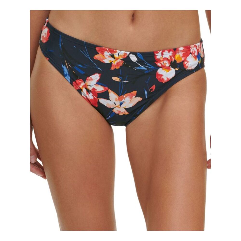 TOMMY HILFIGER Women's Navy Lined Moderate Coverage Bikini Swimsuit Bottom XS